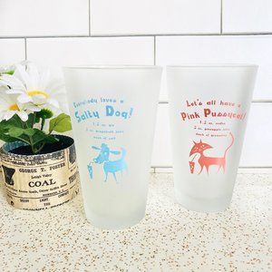 Vintage Libbey frosted cocktail glasses